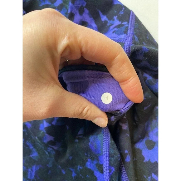 Lululemon Skinny Groove Pant Iris Flower Flower Purple Blue Women’s 4 Leggings - Picture 3 of 7